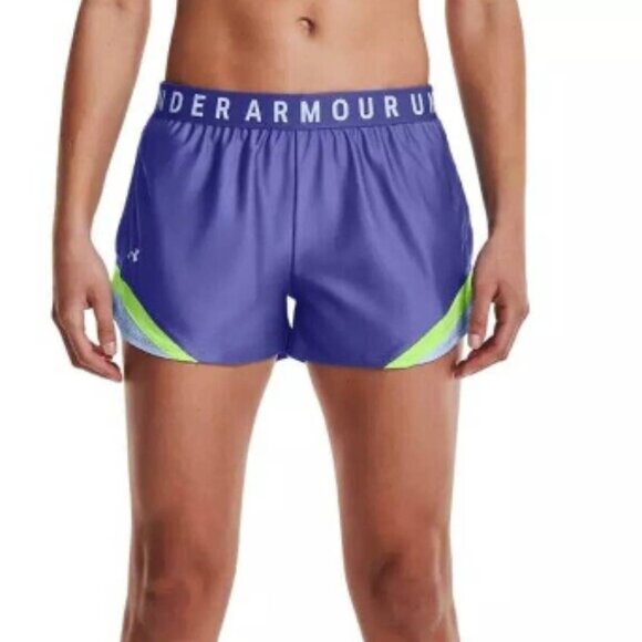 Under Armour Blue & Green Athletic Shorts w/ Pockets, Size Small - Picture 1 of 8